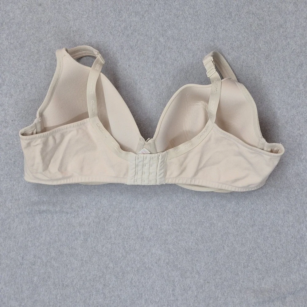 Cacique Women Bra 46DD Beige T Shirt Underwired Knit Strap Adjustable